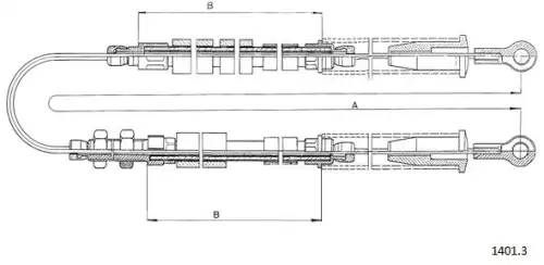 Cable, parking brake 1401.3 CABOR