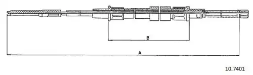Cable, parking brake 10.7401 CABOR