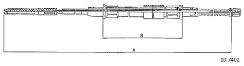 Cable, parking brake 10.7402 CABOR