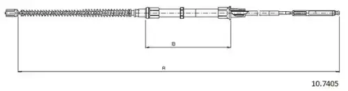 Cable, parking brake 10.7405 CABOR
