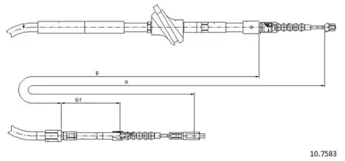 Cable, parking brake 10.7583 CABOR
