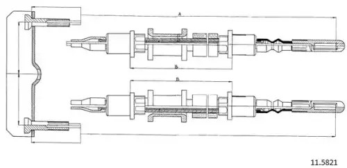 Cable, parking brake 11.5821 CABOR