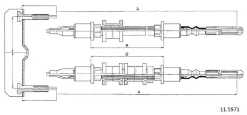 Cable, parking brake 11.5971 CABOR