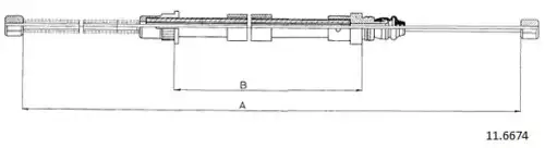 Cable, parking brake 11.6674 CABOR