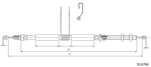 Cable, parking brake 10.6764 CABOR