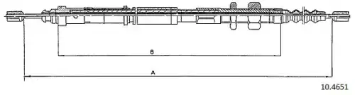 Cable, parking brake 10.4651 CABOR