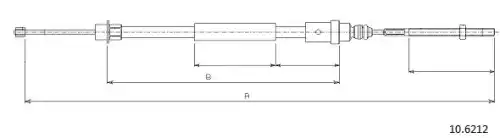 Cable, parking brake 10.6212 CABOR