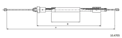 Cable, parking brake 10.4705 CABOR