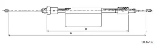 Cable, parking brake 10.4706 CABOR