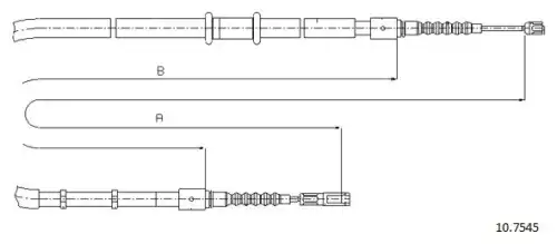 Cable, parking brake 10.7545 CABOR