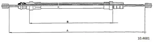 Cable, parking brake 10.4681 CABOR