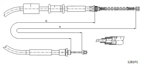 Cable, parking brake 1281P1 CABOR