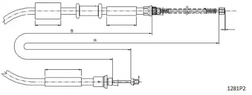 Cable, parking brake 1281P2 CABOR