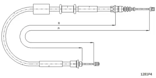Cable, parking brake 1281P4 CABOR