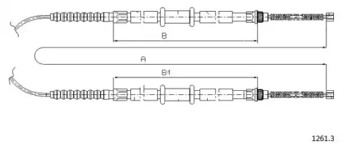 Cable, parking brake 1261.3 CABOR