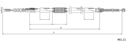 Cable, parking brake 461.11 CABOR