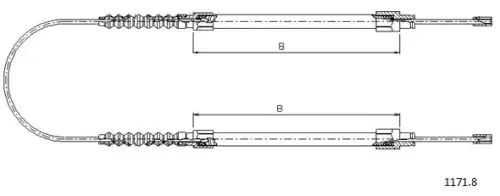 Cable, parking brake 1171.8 CABOR