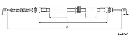 Cable, parking brake 11.5505 CABOR