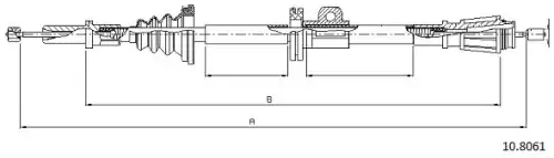 Cable, parking brake 10.8061 CABOR