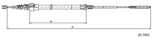 Cable, parking brake 10.7491 CABOR