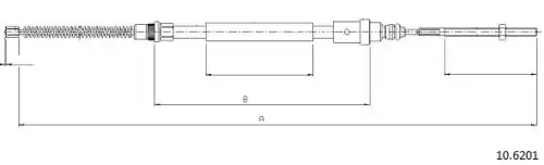 Cable, parking brake 10.6201 CABOR