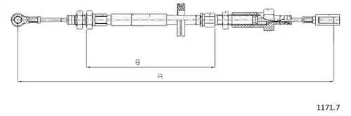 Cable, parking brake 1171.7 CABOR