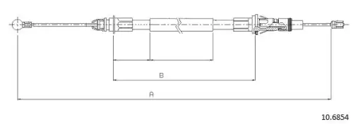 Cable, parking brake 10.6854 CABOR