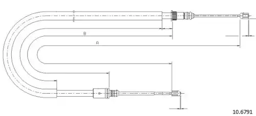 Cable, parking brake 10.6791 CABOR