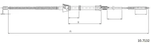 Cable, parking brake 10.7132 CABOR