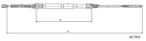 Cable, parking brake 10.7431 CABOR