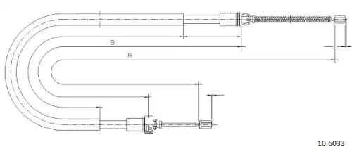 Cable, parking brake 10.6033 CABOR