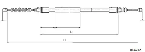 Cable, parking brake 10.4712 CABOR