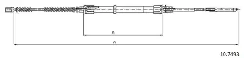 Cable, parking brake 10.7493 CABOR
