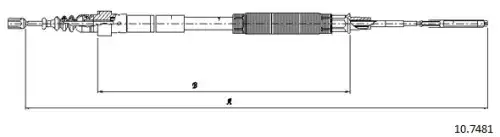 Cable, parking brake 10.7481 CABOR