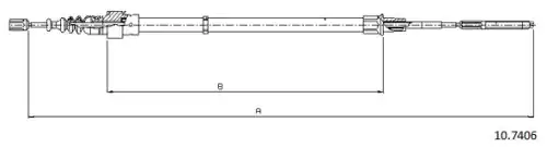 Cable, parking brake 10.7406 CABOR