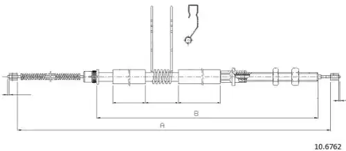Cable, parking brake 10.6762 CABOR