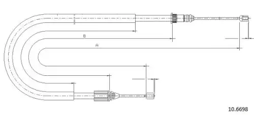 Cable, parking brake 10.6698 CABOR