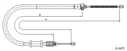 Cable, parking brake 11.6675 CABOR