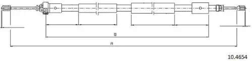 Cable, parking brake 10.4654 CABOR