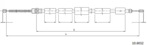 Cable, parking brake 10.6032 CABOR