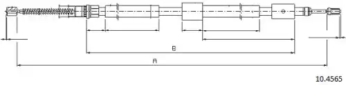Cable, parking brake 10.4565 CABOR