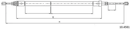 Cable, parking brake 10.4581 CABOR