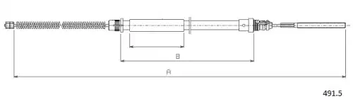 Cable, parking brake 491.5 CABOR