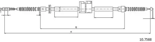 Cable, parking brake 10.7588 CABOR