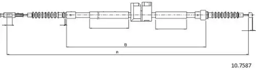 Cable, parking brake 10.7587 CABOR