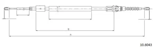 Cable, parking brake 10.6043 CABOR
