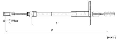 Cable, parking brake 10.9431 CABOR
