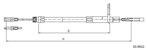 Cable, parking brake 10.9432 CABOR