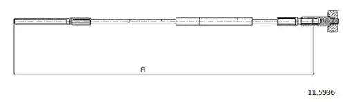 Cable, parking brake 11.5936 CABOR