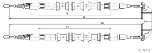 Cable, parking brake 11.5933 CABOR